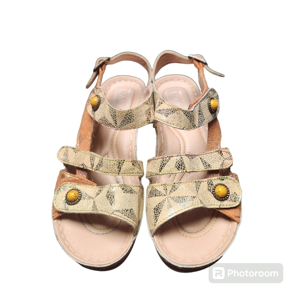 L’Artiste by Spring Step Payoka Wedges sandals orange Sz. 6/US 36/EU